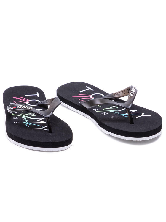 Tommy Jeans Tommy Jeans Japonke Rubber Thong Beach Sandal EN0EN01302 Črna