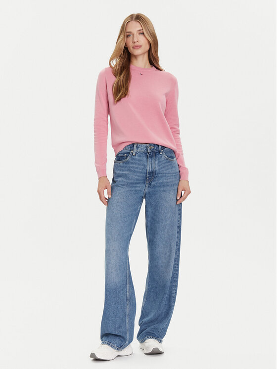 Tommy Jeans Tommy Jeans Sweter Essential DW0DW20159 Różowy Regular Fit
