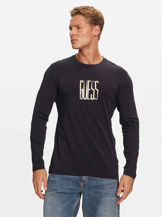 Guess Longsleeve krekls M4BI34 J1314 Tumši zils Slim Fit