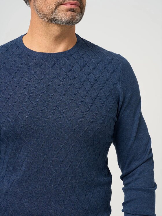 Willsoor Willsoor Sweter 71421 Niebieski Anatomic Fit