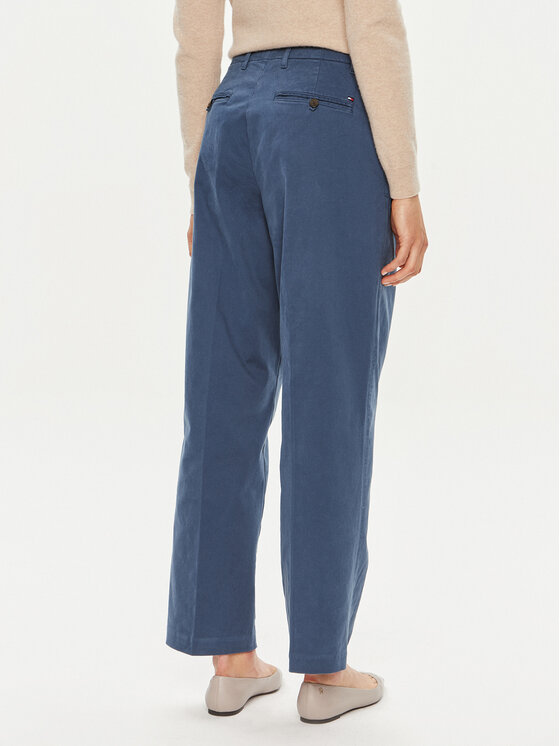 Tommy Hilfiger Tommy Hilfiger Hlače iz tkanine WW0WW42233 Modra Relaxed Fit