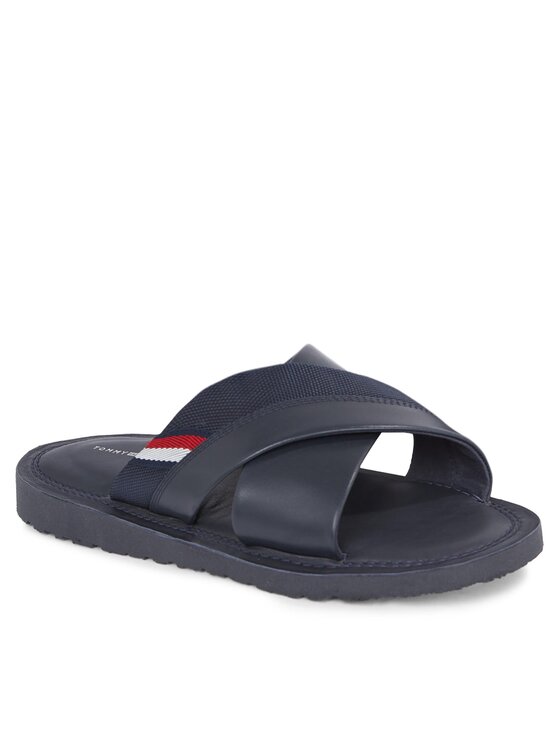 Tommy Hilfiger Tommy Hilfiger Klapki Core Hilfiger Lth Criss C Sandal FM0FM05010 Granatowy
