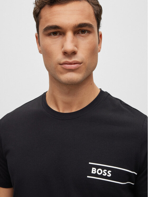 BOSS Boss T-särk 50489442 Must Regular Fit