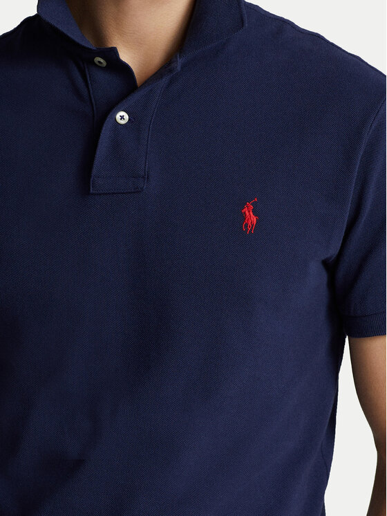 Polo Ralph Lauren Polo Ralph Lauren Тениска с яка и копчета Core Replen 710795080 Тъмносин Slim Fit
