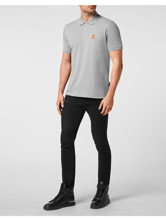 PHILIPP PLEIN PHILIPP PLEIN Polo 14091 Beżowy Slim Fit