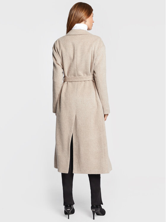 Calvin Klein Calvin Klein Vlnený kabát Wrap K20K204951 Sivá Regular Fit