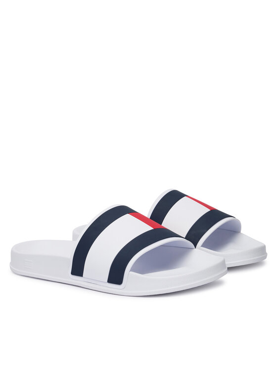 Tommy Hilfiger Tommy Hilfiger Natikači Core Hilfiger Flag Pool Slide FM0FM05798 Bela