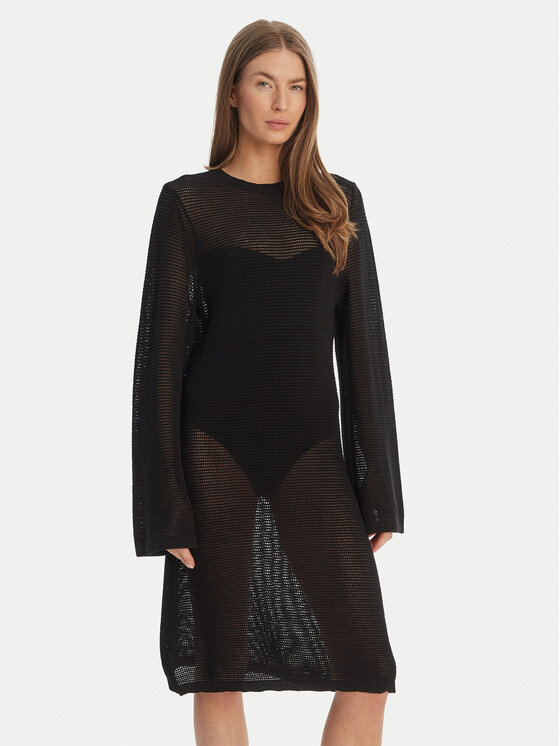 Seafolly Seafolly Obleka za na plažo Beach Edit 55686-KN Črna Regular Fit