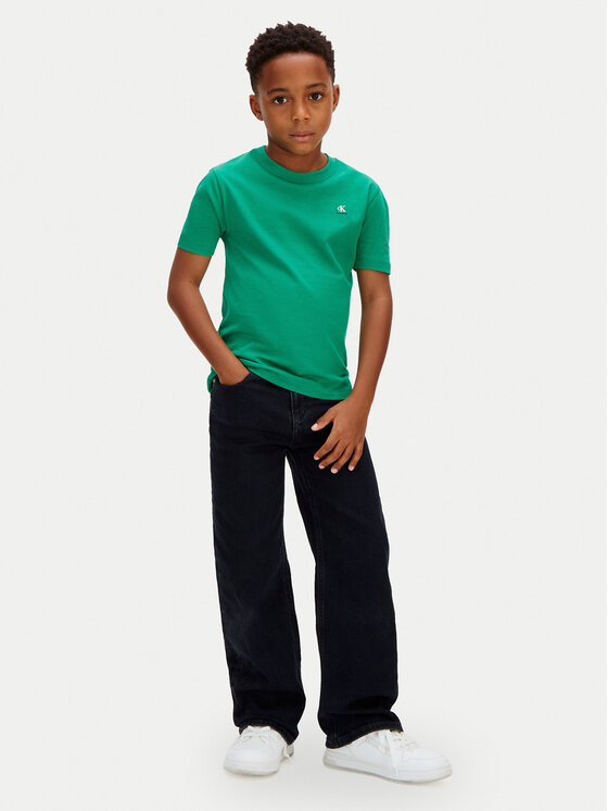 Calvin Klein Jeans Calvin Klein Jeans Majica Mono Mini Badge LV1CKSJA30 Zelena Regular Fit