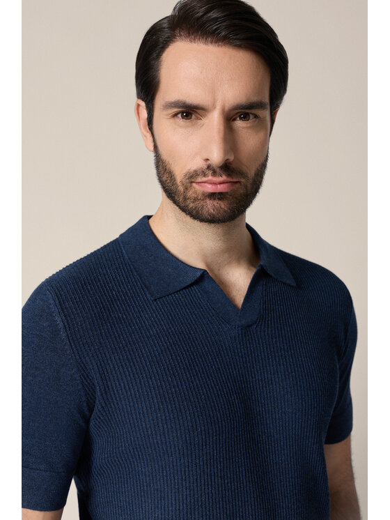 Lancerto Lancerto Polo Romano PO073126000031 Granatowy Regular Fit