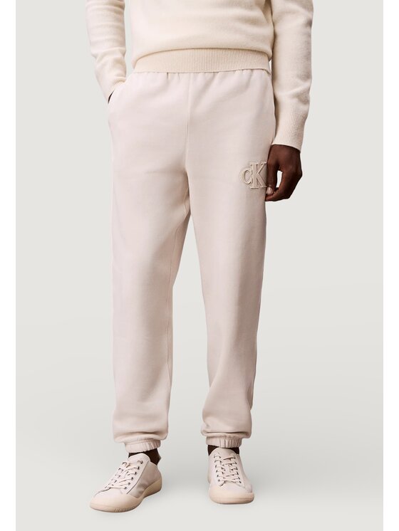 Calvin Klein Jeans Calvin Klein Jeans Παντελόνι φόρμας 350GSM FLEECE GIFT G Μπεζ Casual Fit