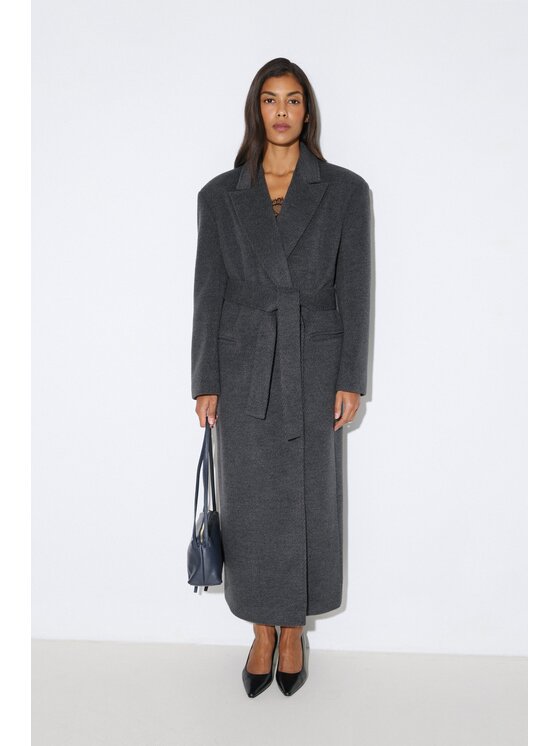 Estro Estro Μάλλινο παλτό ER00117897 Γκρι Loose Fit
