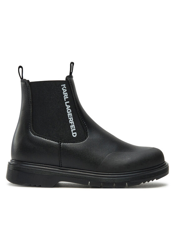 Karl Lagerfeld Kids Členková obuv s elastickým prvkom Z30365 M Čierna