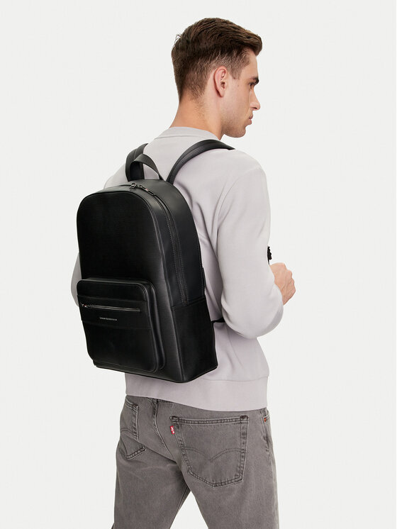 Tommy Hilfiger Tommy Hilfiger Rucsac Business Leather Backpack AM0AM12491 Negru