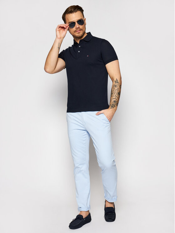 Tommy Hilfiger Tommy Hilfiger Поло 1985 MW0MW17771 Cиній Slim Fit