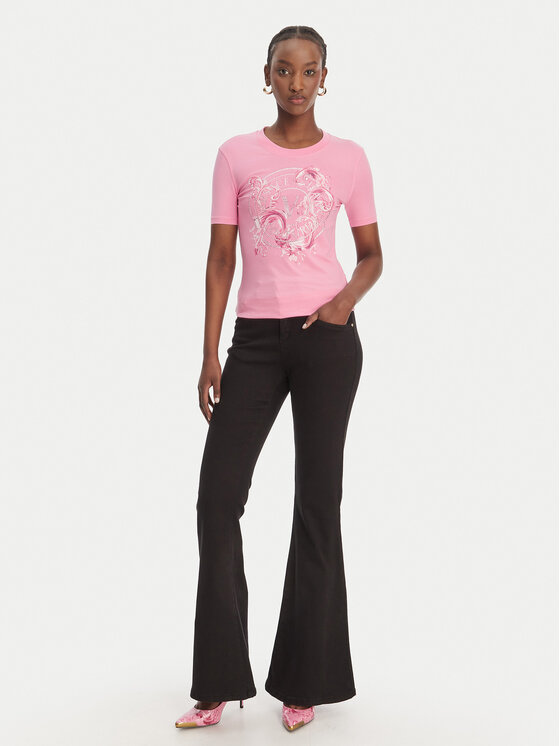 Versace Jeans Couture Versace Jeans Couture Póló 80HAHE01 CJ02E Rózsaszín Slim Fit