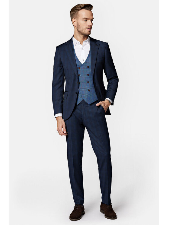 Lancerto Lancerto Garnitur Montreal GA073123000008 Granatowy Slim Fit