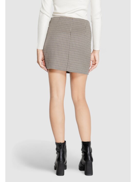 ONLY ONLY Gonna ONLELIZA-LETTIE HW CHECK SKIRT TLR Beige Regular Fit