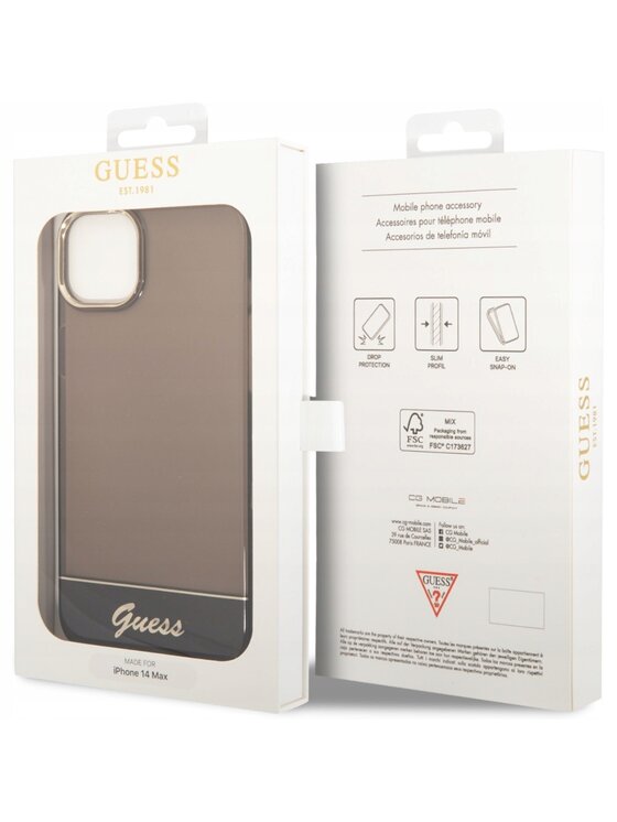 Guess Guess Etui na telefon Translucent Czarny