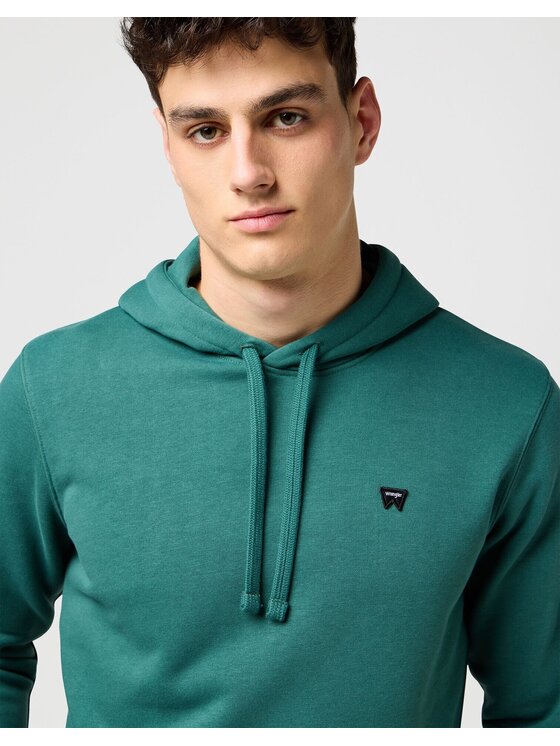 Wrangler Wrangler Felpa SIGN OFF HOODIE Verde Regular Fit