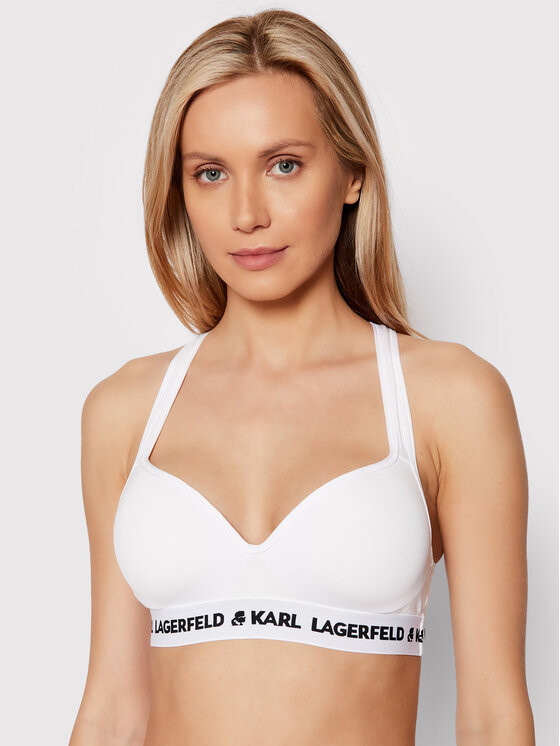 karl lagerfeld soutien-gorge sans armatures logo 211w2109 blanc