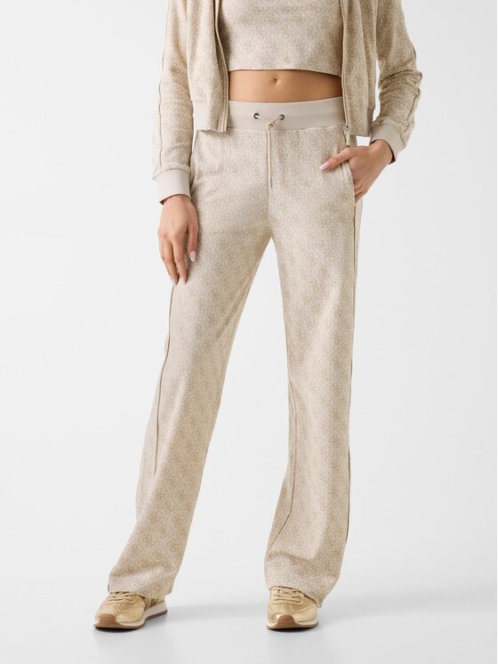 Guess Guess Kalhoty z materiálu 182951 Béžová Slim Fit