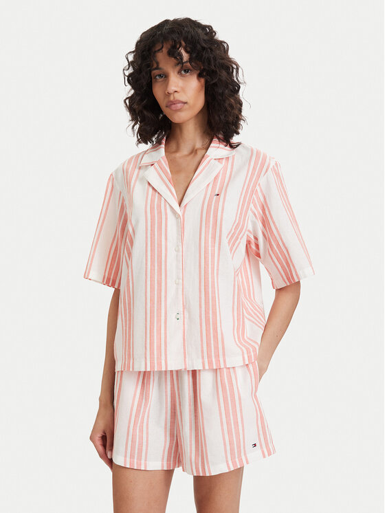 Tommy Hilfiger Tommy Hilfiger Pižama UW0UW06329 Kremna Regular Fit