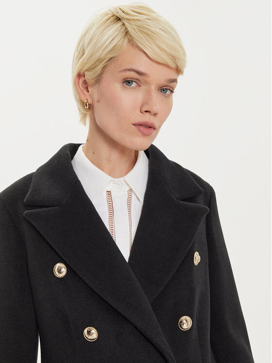 Maryley Maryley Παλτό μεταβατικό 24IB810/15NE Μαύρο Regular Fit