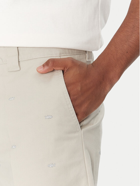 BOSS BOSS Szorty materiałowe Chino-Straight-S 50539161 Kremowy Regular Fit
