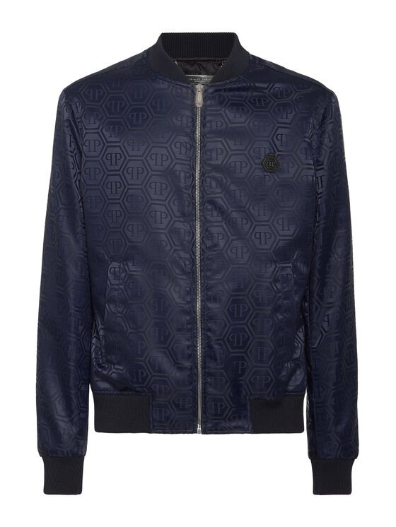 PHILIPP PLEIN PHILIPP PLEIN Kurtka bomber 25527 Granatowy Regular Fit