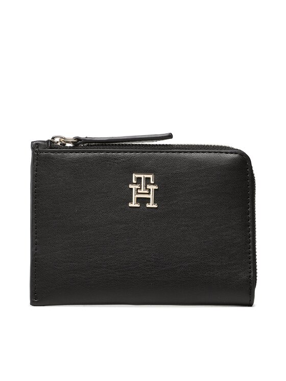 Tommy Hilfiger Velika ženska Denarnica Th Feminne Med Slim Wallet AW0AW14889 Črna