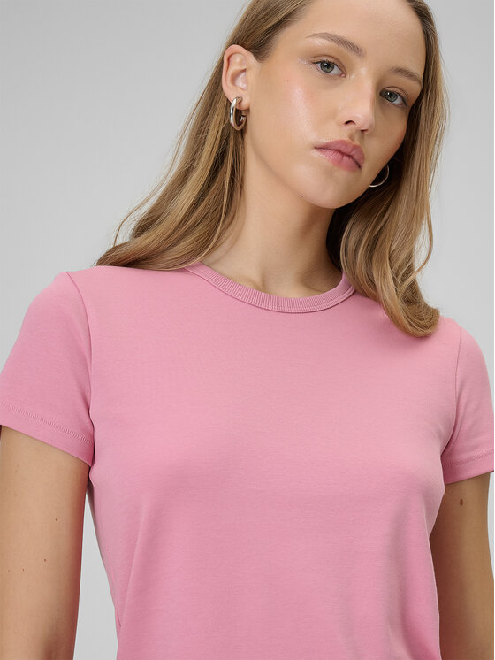 4F 4F T-Shirt BASIC+ Różowy jasny Slim Fit