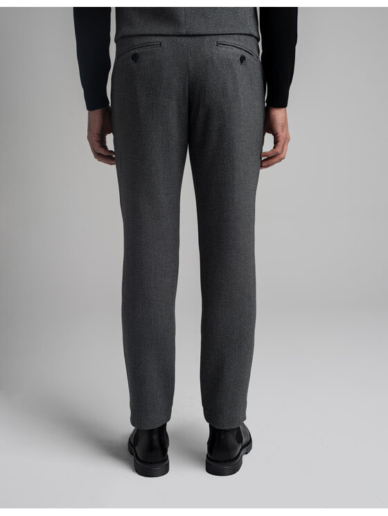 Borgio Borgio Spodnie garniturowe porcari_sz Szary Slim Fit