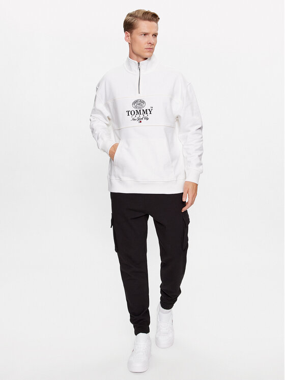 Tommy Jeans Tommy Jeans Mikina Luxe Athletic DM0DM17800 Bílá Relaxed Fit