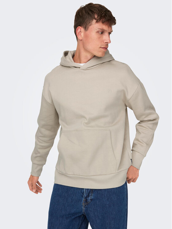 Only & Sons Only & Sons Суитшърт Dan 22026661 Бежов Relaxed Fit