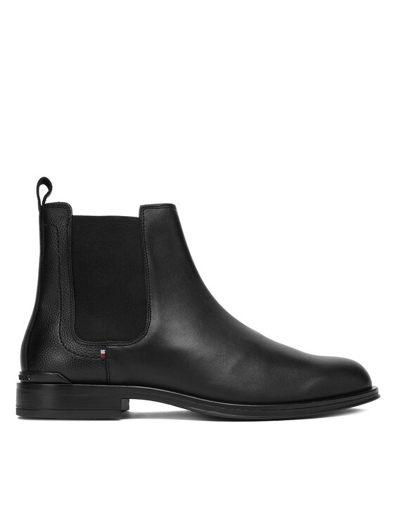 Tommy Hilfiger Tommy Hilfiger Kotníková obuv s elastickým prvkem Corporate Cheslea FM0FM05578 Černá