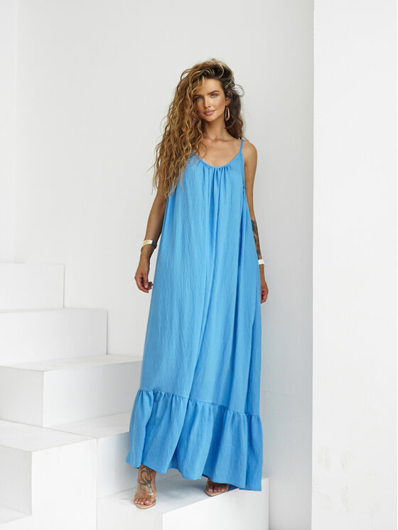 LilaLou LilaLou Sukienka letnia Gypsy Niebieski Oversize