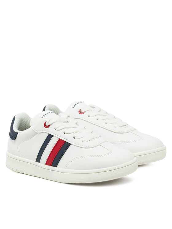 Tommy Hilfiger Tommy Hilfiger Sneakersy Stripe Low Cut Lace-Up Sneaker T3X9-33850-1355 M Biały