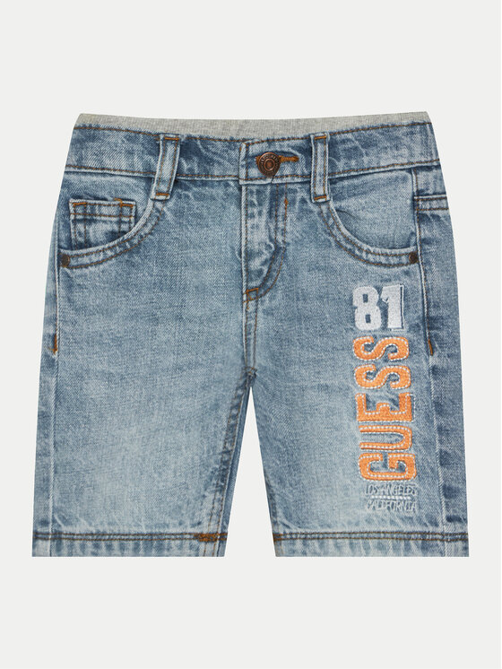 Guess Szorty jeansowe N5GD01 D41E0 Niebieski Regular Fit