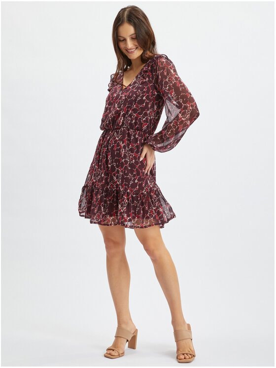 Orsay Orsay Sukienka 442279467000__42 Bordowy Regular Fit