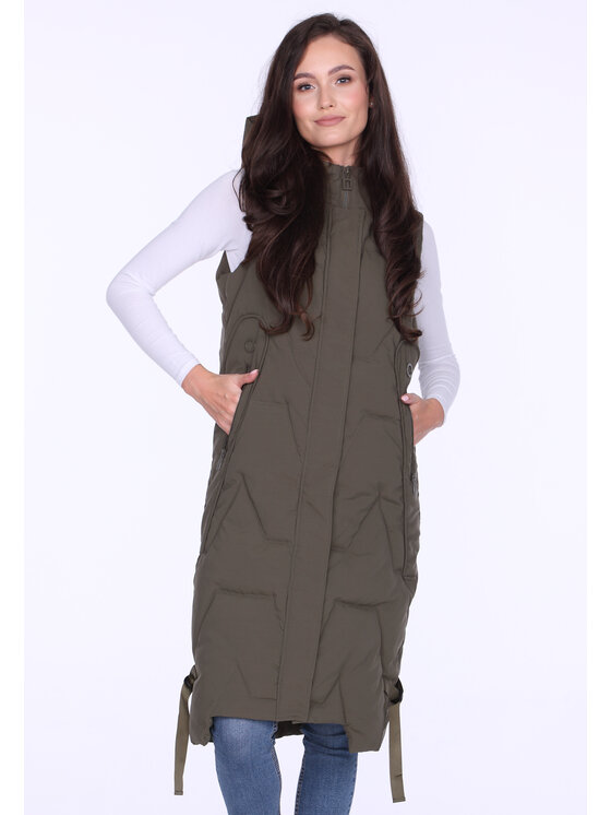 Perso Perso Kurtka damska BLH220050F Khaki Regular Fit