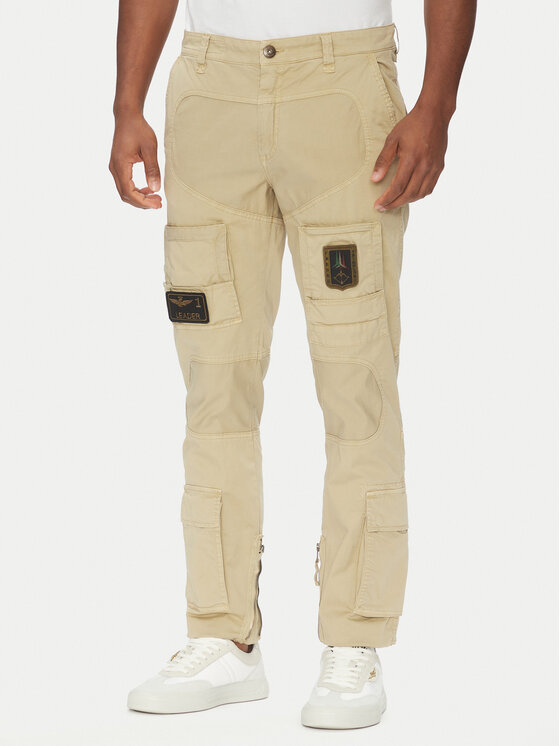 Aeronautica Militare Bavlnené nohavice 251PA1387CT1493 Béžová Regular Fit