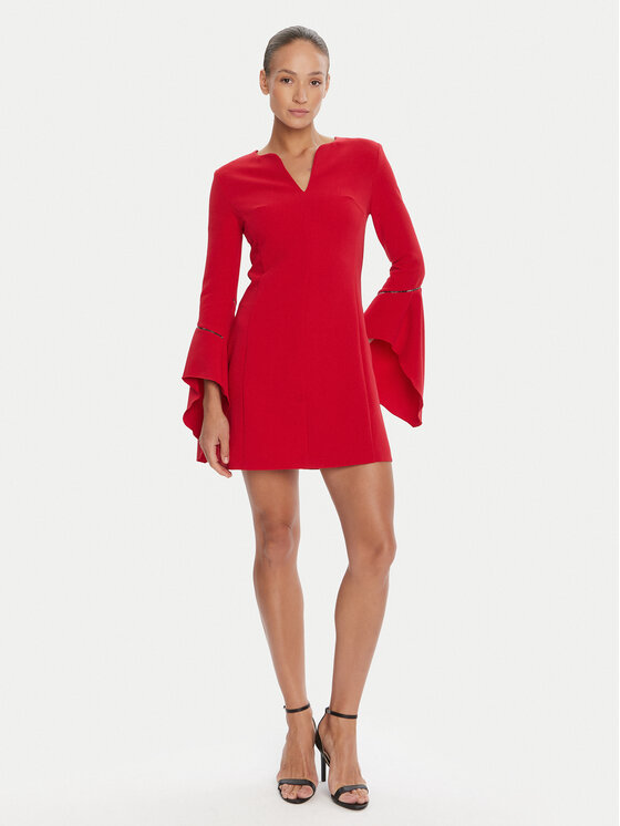 Rinascimento Rinascimento Cocktail obleka CFC0126187003 Rdeča Slim Fit