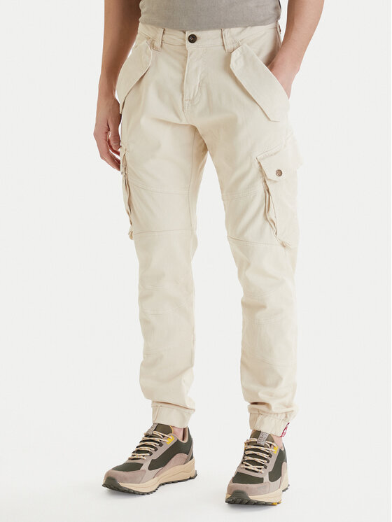 Alpha Industries Pantaloni din material Combat 126215 Écru Slim Fit