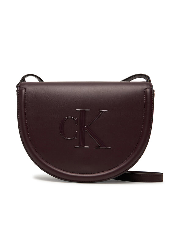 Calvin Klein Torebka Bold Ck Saddle Crossbody LV04F3221G Bordowy