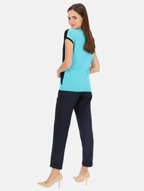 Potis & Verso Potis & Verso Bluzka Karolina Niebieski Slim Fit