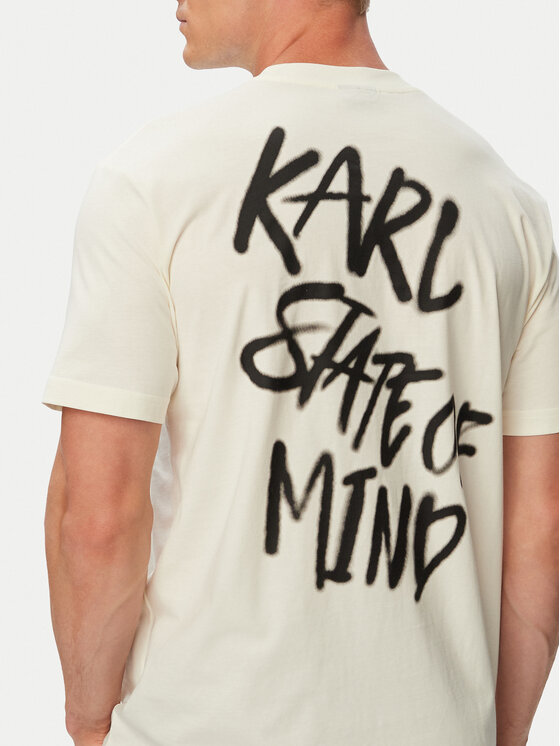 Karl Lagerfeld Jeans Karl Lagerfeld Jeans Tricou B3M17005 Crem Regular Fit