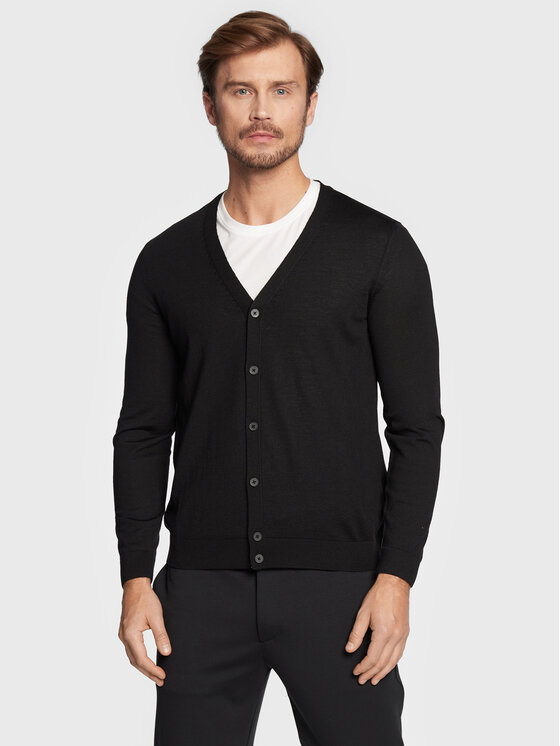 Boss Kardigāns Mardon-L 50476356 Melns Slim Fit