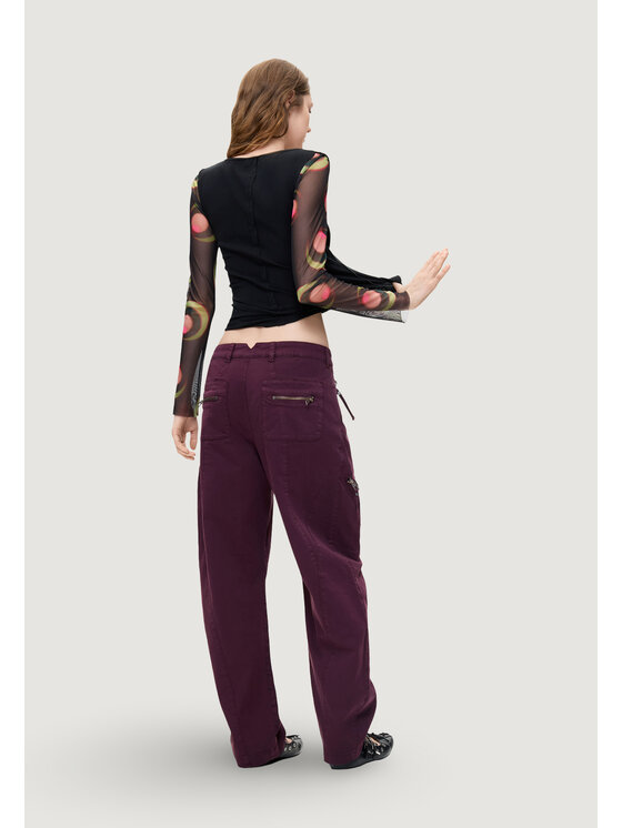 Desigual Desigual Pantaloni chino PANT_ZIPPERS Bordeaux Casual Fit