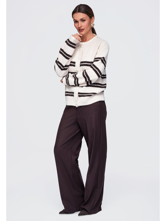 Ombre Ombre Sweter OW-SW-E0009 Beżowy Relaxed Fit